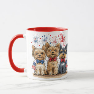 Caneca Feliz 4 De Julho Yorkshire Terrier Dogs