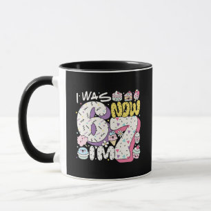 Caneca Feliz 7º Aniversário Kawaii Guloseimas Coloridas C