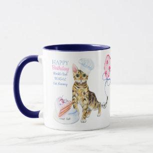 Caneca Feliz aniversário Bengal Cat Mãe - Presente Person