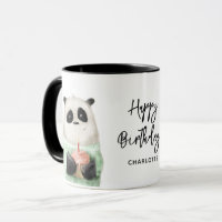 Feliz Aniversário, Bolo de Panda, Nome Personaliza