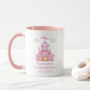 Caneca Feliz aniversário, castelo da princesa