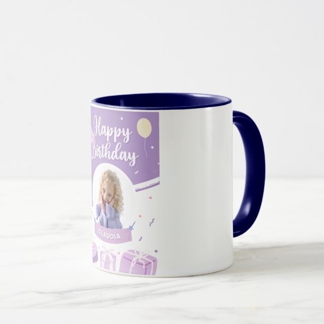 Caneca Feliz Aniversário Claudia Mug (Frente Esquerda)