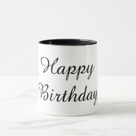 Caneca Feliz Aniversário cor preta