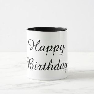 Caneca Feliz Aniversário cor preta