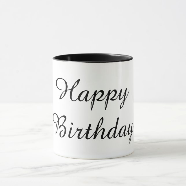 Caneca Feliz Aniversário cor preta (Centro)