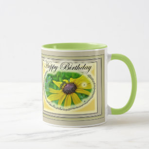 Caneca Feliz Aniversário da Abelha e da Susan Negra