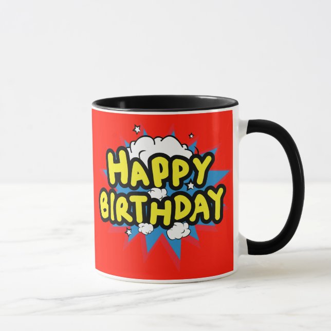 Caneca Feliz aniversário da diversão (Direita)
