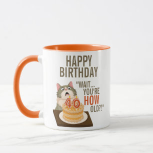 Caneca Feliz aniversário de 40 anos Engraçado Piada de Hu