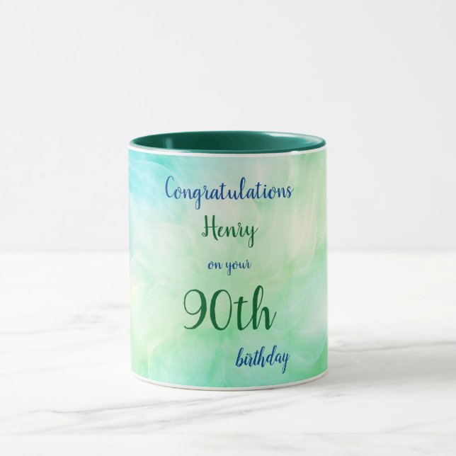 Caneca Feliz aniversário de 90 personalizado (Centro)