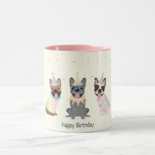 Caneca Feliz Aniversário dos Buldogues Franceses