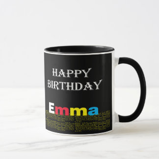 Caneca Feliz aniversário Emma