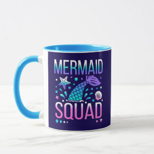 Caneca Feliz Aniversário Esquadrão de Sereias Design de F
