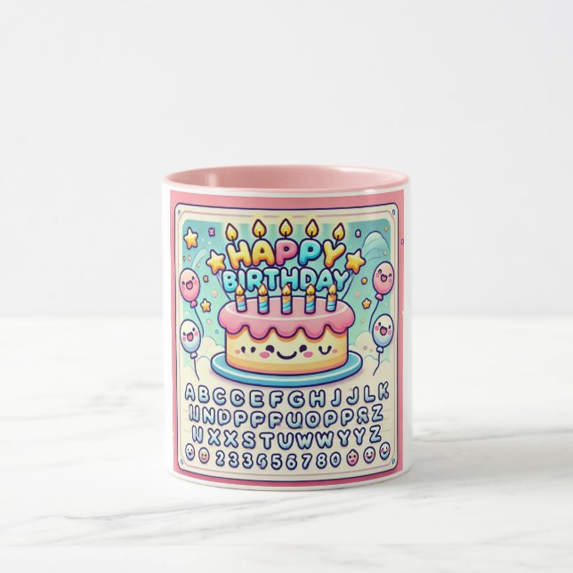 Caneca Feliz Aniversário Feliz Bolo Delicioso (Centro)