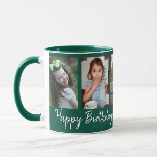 Caneca Feliz Aniversário Personalizado Verde 5 Fotografia