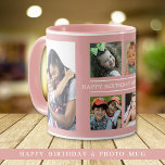 Caneca Feliz Aniversário Personalizado Vovó 6 Colagem de<br><div class="desc">Uma caneca de colagem fotográfica única em rosa personalizada com 6 fotos de netos para o aniversário da vovó. Faz uma caneca especial para a avó.</div>