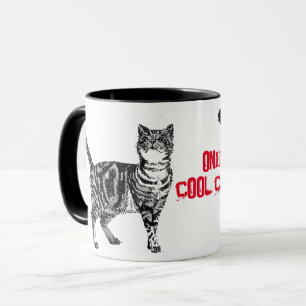 Caneca Feliz Aniversário Você Gato Tabby Legal 
