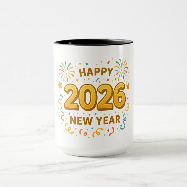 Caneca Feliz Ano Novo 2026 (Centro)