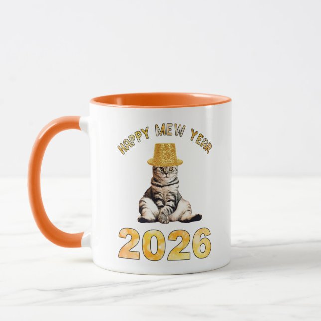 Caneca Feliz Ano Novo Mew 2026 (Esquerda)