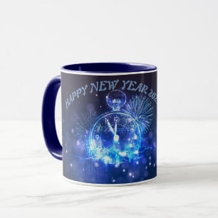 Caneca Feliz ano novo Mugs 2024 cor azul marinho