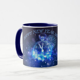 Caneca Feliz ano novo Mugs 2024 cor azul marinho
