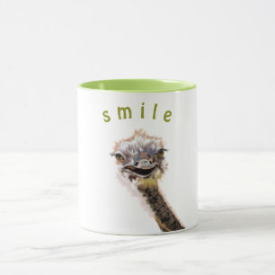 Caneca Feliz avestruz - Sorriso - Pintura - Texto Persona