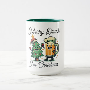 Caneca Feliz Bebado Engraçado Natal
