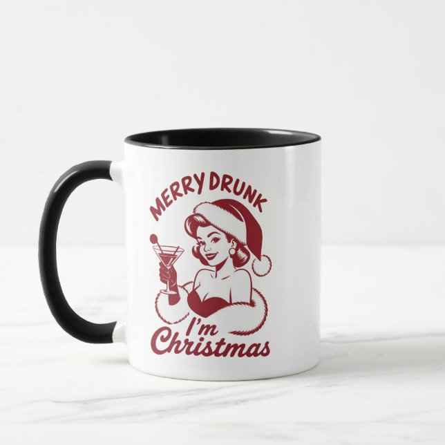 Caneca Feliz bêbado sou Natal Coquetel Snarky Bebendo (Esquerda)