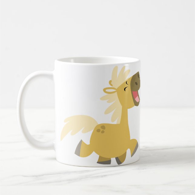 Caneca feliz bonito dos pôneis dos desenhos (Esquerda)