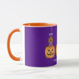 Caneca Feliz Cachorros De Halloween Em Pumpkins