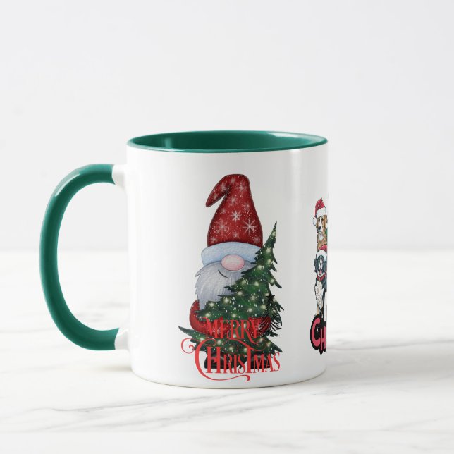 Caneca Feliz Cão de Natal e Elf Mug (Esquerda)