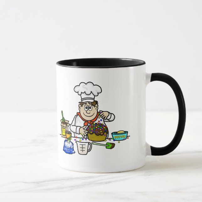 Caneca Feliz Criador Masculino Decorando Mug De Bolo (Direita)