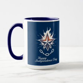 Caneca Feliz Dia da Independência Estrela Solitária Brilh