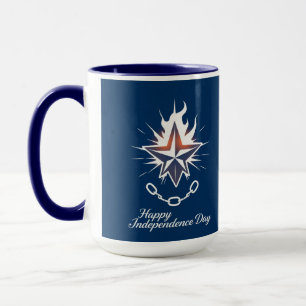 Caneca Feliz Dia da Independência Estrela Solitária Brilh