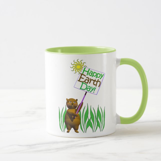 Caneca Feliz Dia da Terra Hedgehog (Direita)