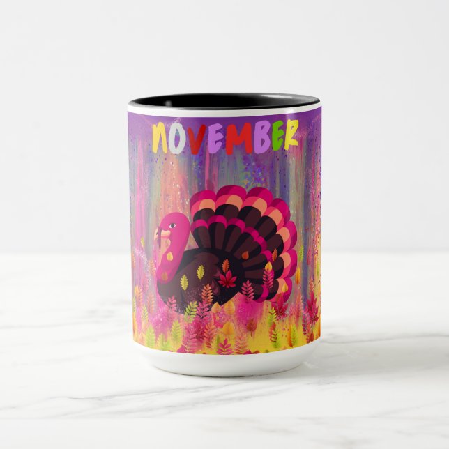 Caneca Feliz Dia da Turquia - Café Mug (Centro)