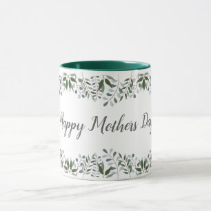 Caneca Feliz dia de as mães Eucalyptus Greenery Floral