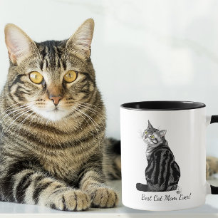 Caneca Feliz Dia de as mães Tabby Cat