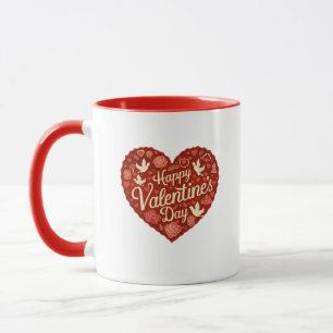 Caneca Feliz dia de os namorados Red Heart