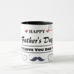 Caneca Feliz dia de os pais, eu te amo pai