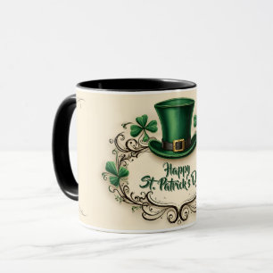 Caneca Feliz Dia de São Patrício Design de Trevo