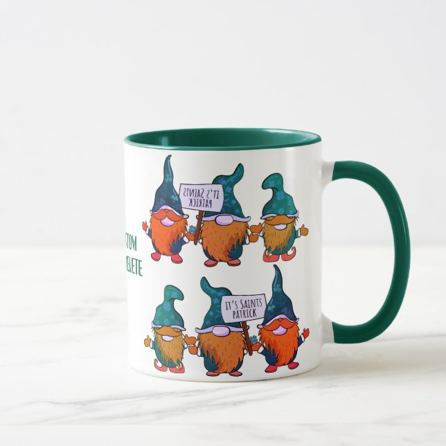 Caneca Feliz Dia de São Patrício Gnomos Arco-íris Trevo (Direita)