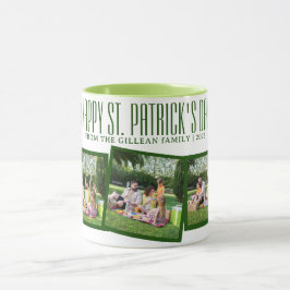 Caneca Feliz dia de São Patrício Shamrocks família 3 foto