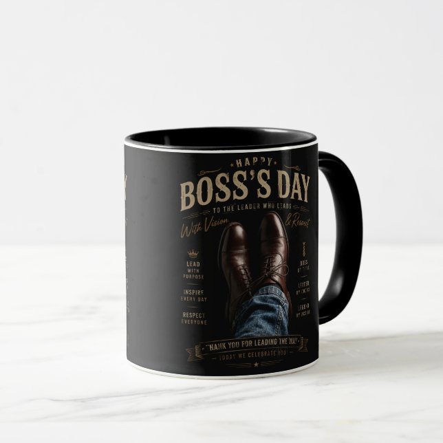 Caneca Feliz Dia do Chefe (Frente Esquerda)