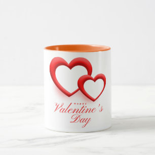 Caneca Feliz Dia dos Namorados com Dois Corações-23540