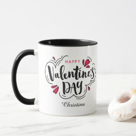 Caneca Feliz Dia dos Namorados com Tipografia Moderna