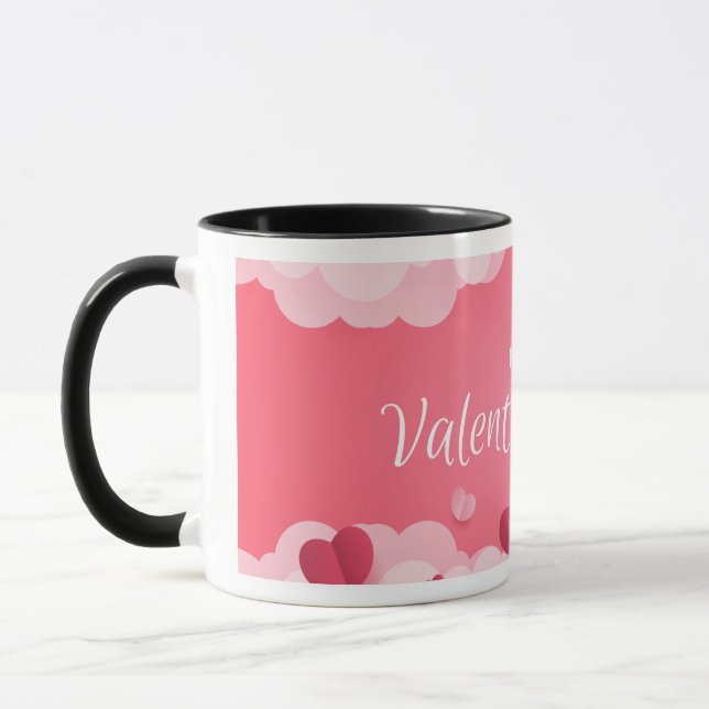 Caneca Feliz Dia dos Namorados Coração Fofo (Esquerda)
