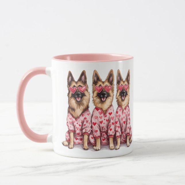 Caneca Feliz Dia dos Namorados Pastores Alemães (Esquerda)