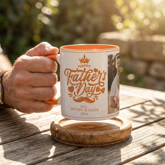 Caneca Feliz Dia dos Pais | Café com Foto do Papai (Criador carregado)