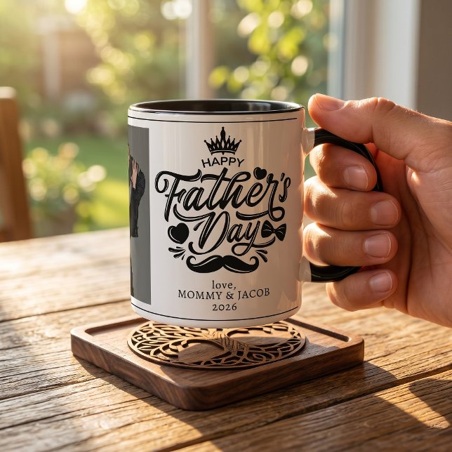 Caneca Feliz Dia dos Pais | Café com Foto do Papai (Criador carregado)