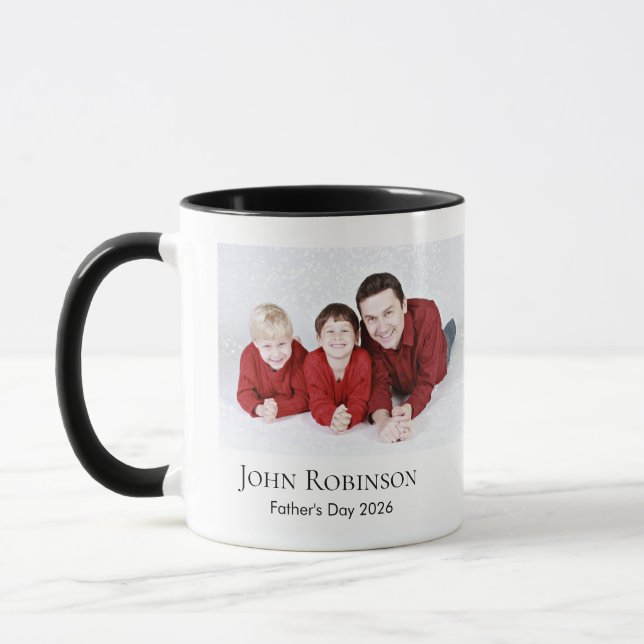 Caneca Feliz Dia dos Pais Foto com Nome e Ano (Esquerda)